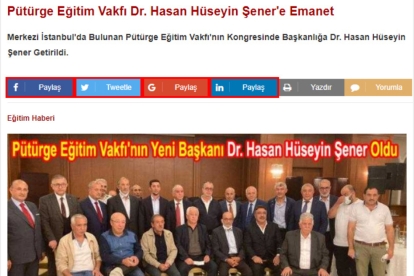 Pütürge Eğitim Vakfı Dr. Hasan Hüseyin Şener'e Emanet
